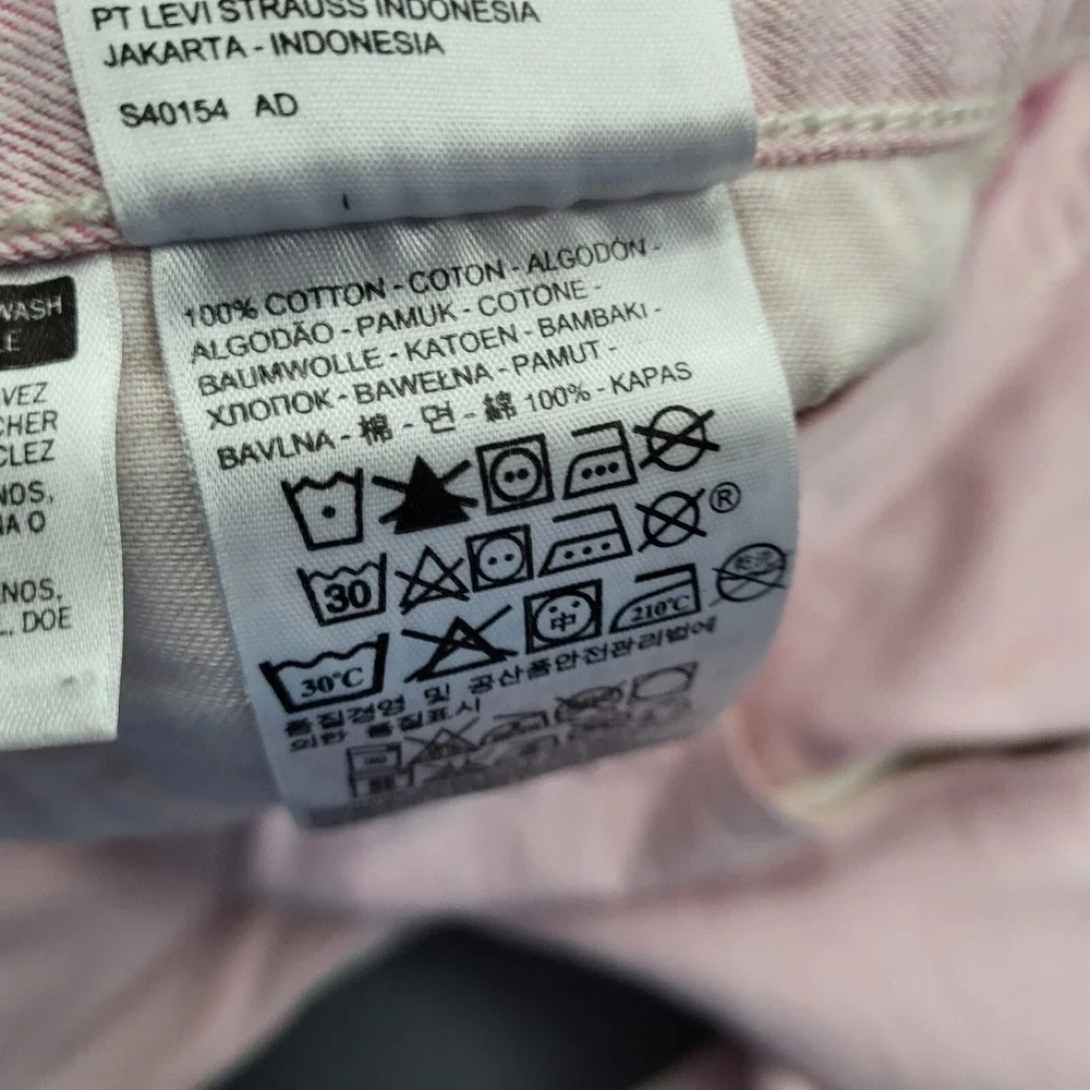 Levis 501 Original Mens Straight Leg Button Fly Pink Denim Jeans‎ 40x30